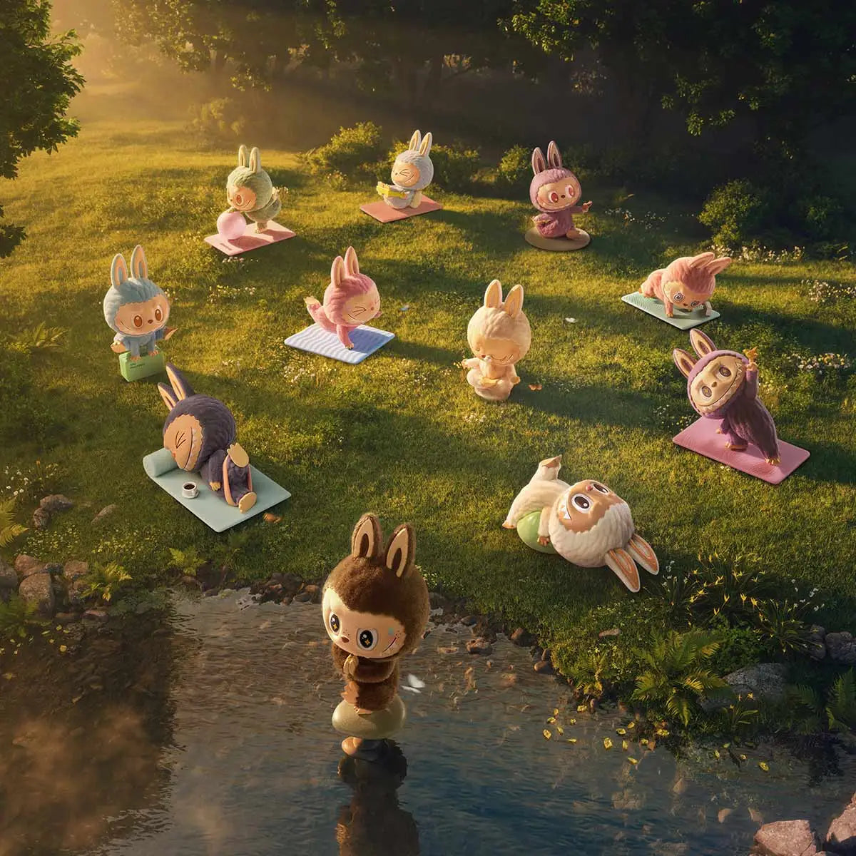 Lazy Yoga Labubu Figure